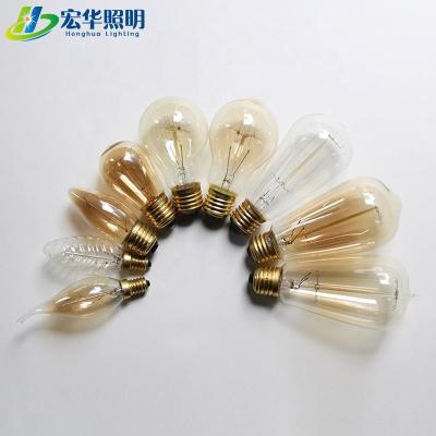 China ST64 G80 G125 E27 brass clear and edison vintage amber light bulb for decoration for sale