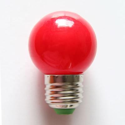 China Round Tip Cover G45 0.5W 3000K Ivory Glass Colored Filament Led Red Light Globe Filament Candle Bulb for sale