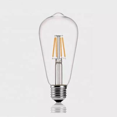 China Desk ST64 4w Clear LED Edison Style Filament Amber Glass Vertical Chandelier Lamp for sale