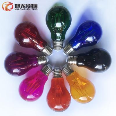 China Office A60 A19 E26 E27 110V 220V 2W 4W 6W 8W LED Filament Bulb Transparent Decorative Red Color Blud Green Light Yellow Light Bulb for sale