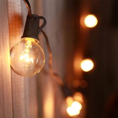 China Garden Decoration String Hot Sale G40 5W15W Halloween Incandescent Color Bulb E27/B22 Weeding Or Patio Lights String for sale