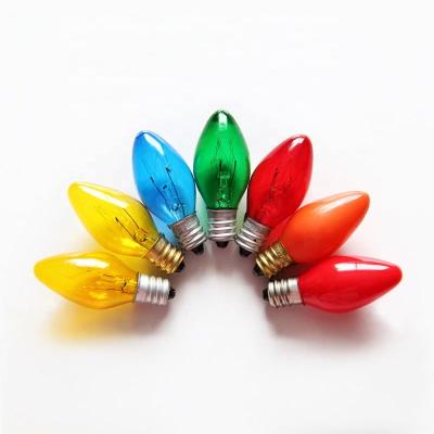 China Beautiful Aluminum/Brass/Nickel G40 G45 C35 Colorful Incandescent Globe Candle Light Bulb For Decoration for sale