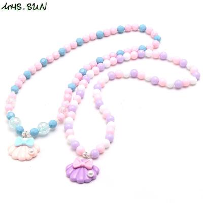 China Wholesale TRENDY Elastic Fashion Handmade Shell Pendant Kids Children Necklace Baby Jewelry Gifts for sale