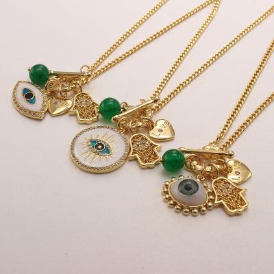 China Fashion Jewelry Women/Girls Vintage Zircon Eye Chain Pendant Necklace TRENDY Design Party Jewelry Charm Wholesale for sale