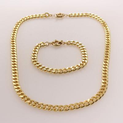 China Hiphop Wholesale 18K Gold Plated Chain Bracelets Men Hiphop Gifts Chunky Bracelet Women Brass Jewelry Rudder Clasp Necklace for sale