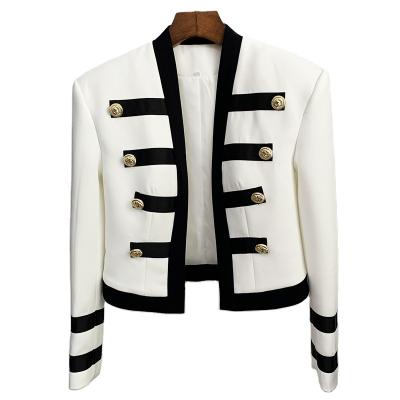 China 2022 new arrivals wholesale quality vintage style anti-shrink premium ribbon trimmed women jackets for sale