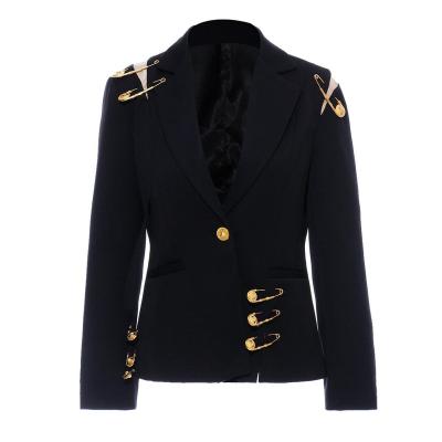 China 2019 newest women's single breasted blazer suit fancy design anti-shrink long breastedpin for sale