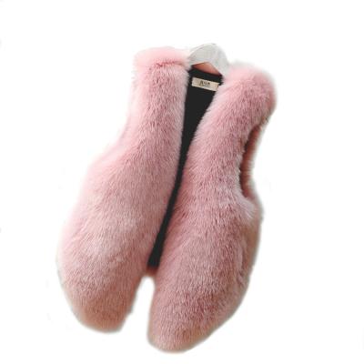 China Sustainable Wholesale Style Faux Fox Fur Medium Size Coats Vest for sale