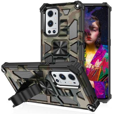 China Shockproof For Oneplus 9 pro Nord N10 N100 5G TPU PC Hard Plastic Ring Camouflage Magnetic Phone Case Hard Cover for sale