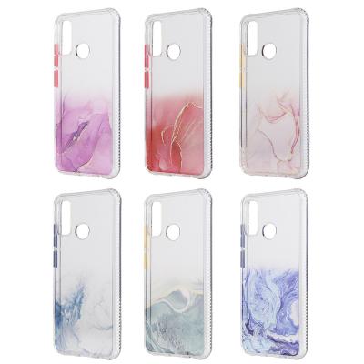 China Gradient Marble Texture Shockproof Phone Case For Huawei P SMART 2020 P40 Pro Y5P Clear Luxury Marble Phone Case Transparent Glitter Cover for sale