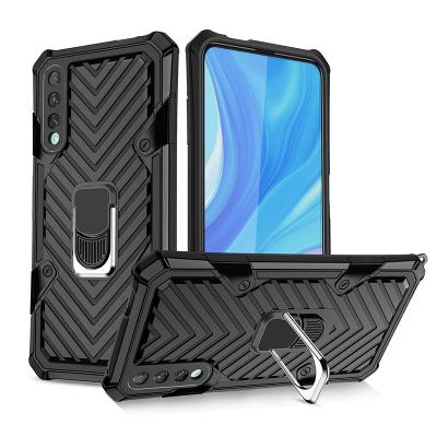 China Ring Phone Case Shockproof 2 IN 1 Kickstand Mobile Phone Case Cell Back Cover For Huawei Y9s Y9a Y5P 2020 Magnetic Ring Holder Back Cover for sale