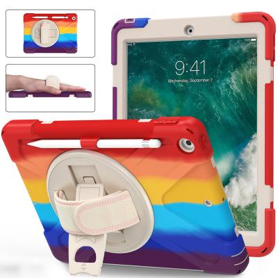 China Perfect Protective DHL Free Colorful Symmetry Case For New iPad 9.7 2017 2018 Defender Kickstand Shockproof Hand Strap Shell Covers for sale