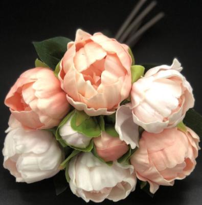 China Natural Indoor Head Flower 8 Peony Decoration Rose Plant Touch Artificial Flowers For Wedding Home Decorative for sale