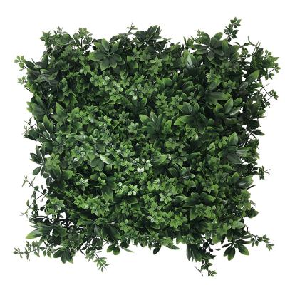 China Wholesale Minimalist Plastic Green Faux Grass Boxwood Artificial Wall Panels For Outdoor Wedding Decoration for sale