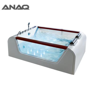 China Waterfall Bathtub Bubble Whirlpool Sprinkler Rectangle Massage Bathtub for sale