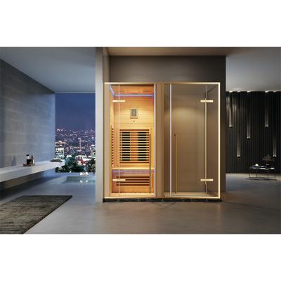 China ANAQ Modern Luxury Indoor Single Infrared Sauna Home Single Infrared Shower 2 Person Far Infrared Sauna Room for sale