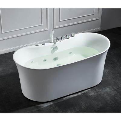 China Factory OEM Oval White Hotel Freestanding Soaking Acrylic Free Standing Bathtub for sale