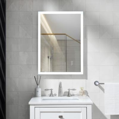 China ANAQ Sliver Glass Mirror 5Mm Modern Design Lighted Mirror With Led Lights Hotel Bathroom for sale