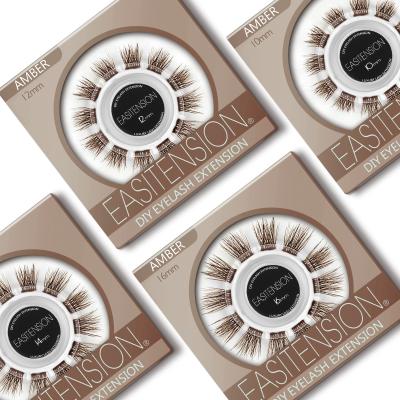 China Brown DIY Eyelashes Lash Extension Handmade High Quality Real 3D DIY Private Label 100% Super Flexible Dark Eyelashes for sale