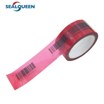 China Customized ANTISTATIC Tamper Tamper Evident Adhesive Tape Security Barcode Packaging Tape Tamper Proof Tape for sale