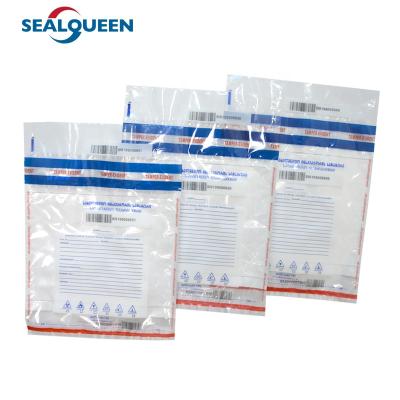 China Security Factory Price Customized Tamper Proof Logo Tamper Evident Bag Plastic Security Bag Sealing Bag for sale