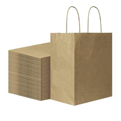 China Recyclable Custom Printed Brown Shopping Bag Kraft Paper Food Packaging Eco - Friendly Bag for sale