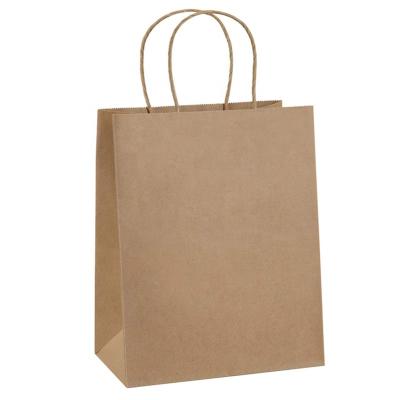 China Recyclable Custom Design Brown Printed Kraft Bag Recycled Kraft Paper Shopping Bag For Food for sale