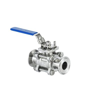 China General 3PC Ball Valve Three Piece Stainless Steel Weld Female Thread Quick Fit Sanitary Clamped Ball Valve for sale