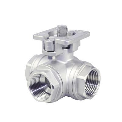 China General Pressure 1000 PSI 3 Way 3 Way Ball Valve High Deck Heavy Duty Carbon Steel / Stainless Steel cf8 Butt Weld Ball Valve With Tee for sale