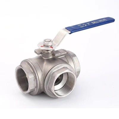 China 3 Way Stainless Steel Overhead 3 Way Ball Valve Valve And Actuator 4 With Mounting Bracket 3 Way 1 Inch High Ball Valve for sale