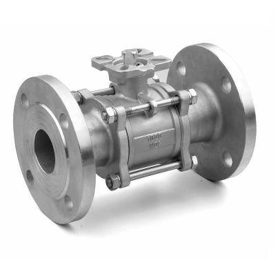 China General WCB carbon steel/cast steel/CF8M Three Pieces flanged end ball valve 3pc flanged ball valve deck k122 DN 100 flange pn16 3pc for sale