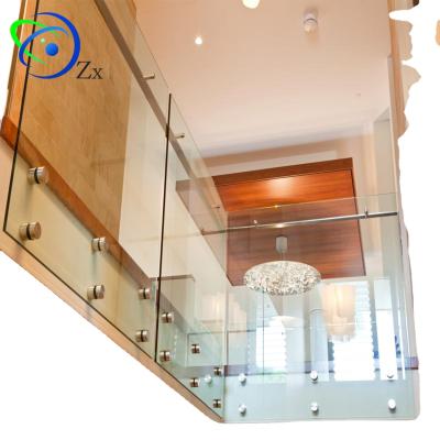 China Modern UK Frameless Side Mounted Standoff Panel Glass Balustrade 316 Standard Stainless Steel For Balcony / Decking Fence / Balustrade for sale