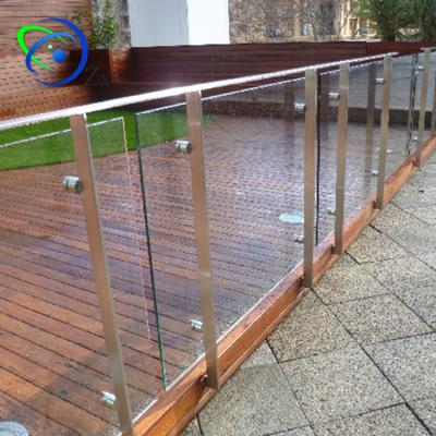 China Premium quality exterior easy installation stainless steel surface finish stain frosted glass balcony railing for sale