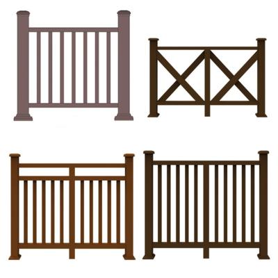 China Modern Cheap Plastic Timber PVC WPC Composite Fence Screen Panels With Metal Frame PVC Railings for sale