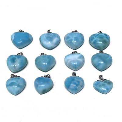 China For Jewelry Making Natural Larimar Heart Cut Pendant Necklace Gemstone For Jewelry for sale