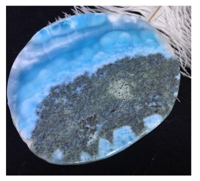 China Cabochon Natural Good Quality Natural Rough Slab D.C.A. Larimar Pendant Gemstone For Jewelry Display And Design for sale