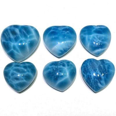 China For Jewelry Making Natura Matching Heart Shape Cabochon Larimar Gemstone For Jewelry for sale