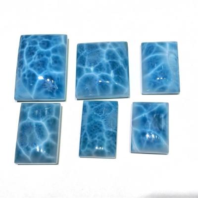 China For Jewelry Making Natural Larimar Cabochon Irregular Rectangle Shape Pendant Necklace Shape Gemstone For Jewelry for sale