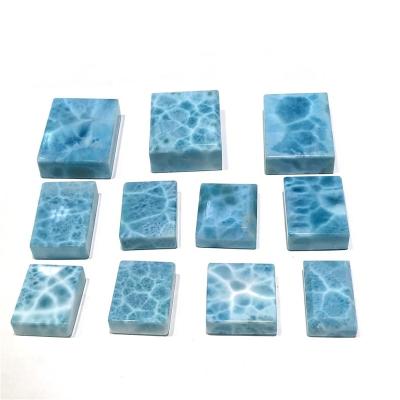 China For Jewelry Making Natural Larimar Cabochon Irregular Rectangle Shape Pendant Necklace Shape Gemstone For Jewelry for sale