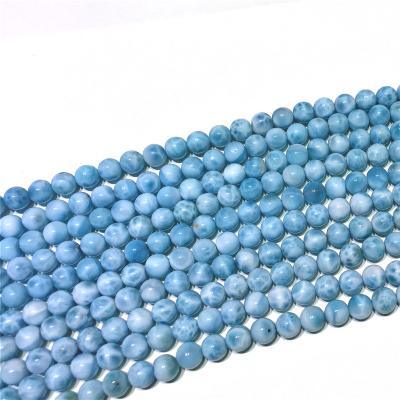 China For Jewelry Making Natural Larimar Round Beads Gemstone For Jewelry And Design for sale