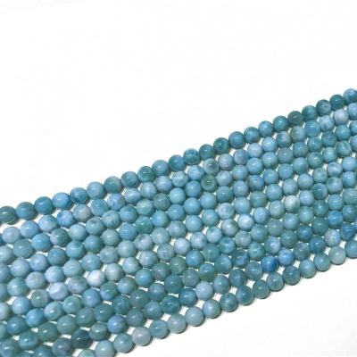 China For Jewelry Making Natural Larimar Round Beads Gemstone For Jewelry And Design for sale