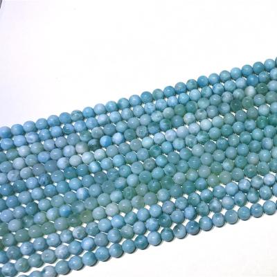 China For Jewelry Making Natural Larimar Round Beads Gemstone For Jewelry And Design for sale