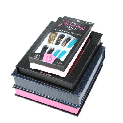 China Recycled Materials Magnetic Press On Clear Empty Nails Packing Box for sale