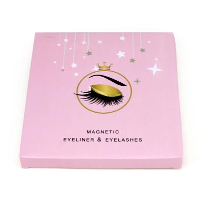 China Custom Recycled Materials Eyelash Packaging Eye Lash Custom Packing Card Pink White Paper Box for sale