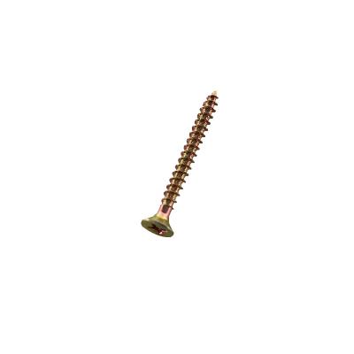 China Good High Capacity Pozi Drive Head Pta SS 3.5*16 Wooden Chipboard Anti-Corrosion Yellow Galvanized Screw for sale