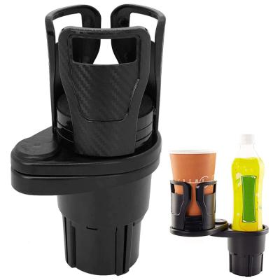 China Business 2 in 1 Dual Multifunctional Drinks Holder Car 360 Degree Rotating Car Cup Holder Expander Base Adapter for sale