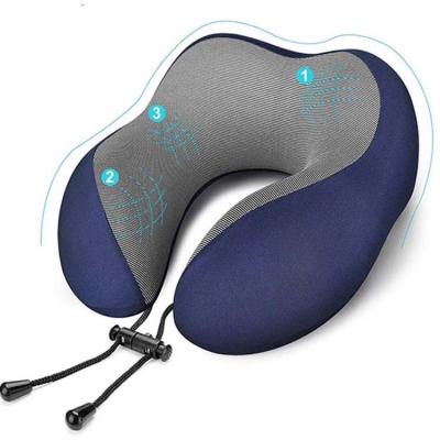 China Comfortable 100% Pure Pure Memory Foam Neck Pillow Travel U Shaped Pillow for sale