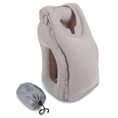 China Anti-Apnea Air-filled Popular Airgoods Amazon Travel Pillow Inflatable Airplane Neck Pillow for sale