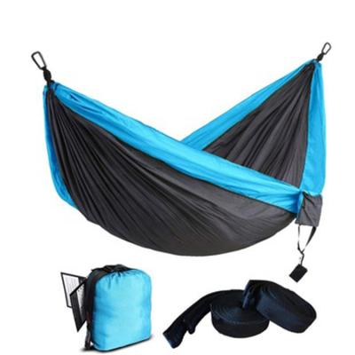 China Durable Wholesale Outdoor Portable Folding Nylon Camping Hammocks Double With Tree Straps for sale