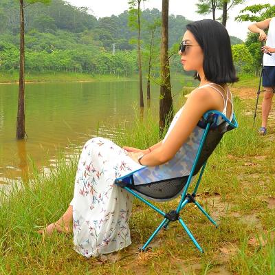 China Moon Chair Outdoor Furniture Ultralight Aluminum Folding Camping Fishing Chair With Carry Bag for sale